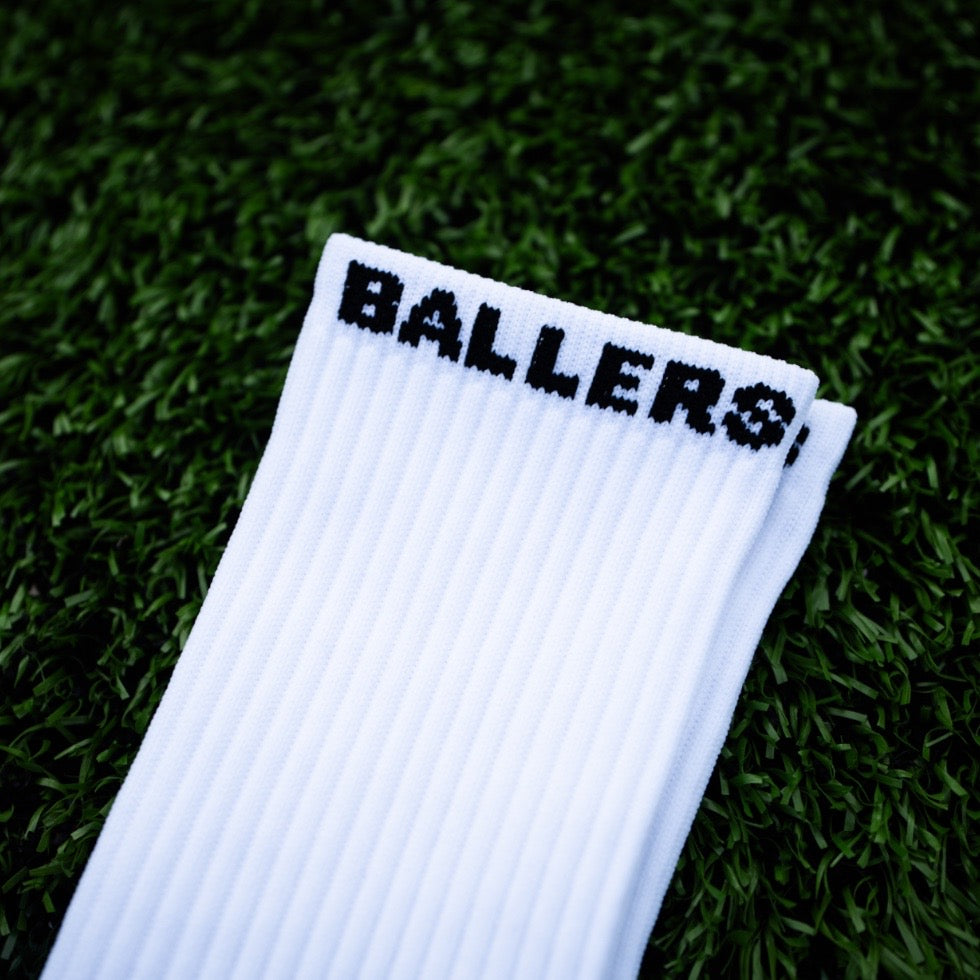 Blessin Ballers White Grip Socks