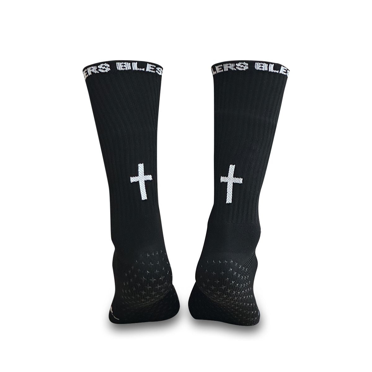 Blessin Cross Grip Socks Black/White
