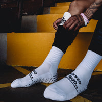 Blessin Cross Grip Socks White