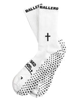 Blessin Ballers White Grip Socks