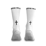 Blessin Cross Grip Socks White
