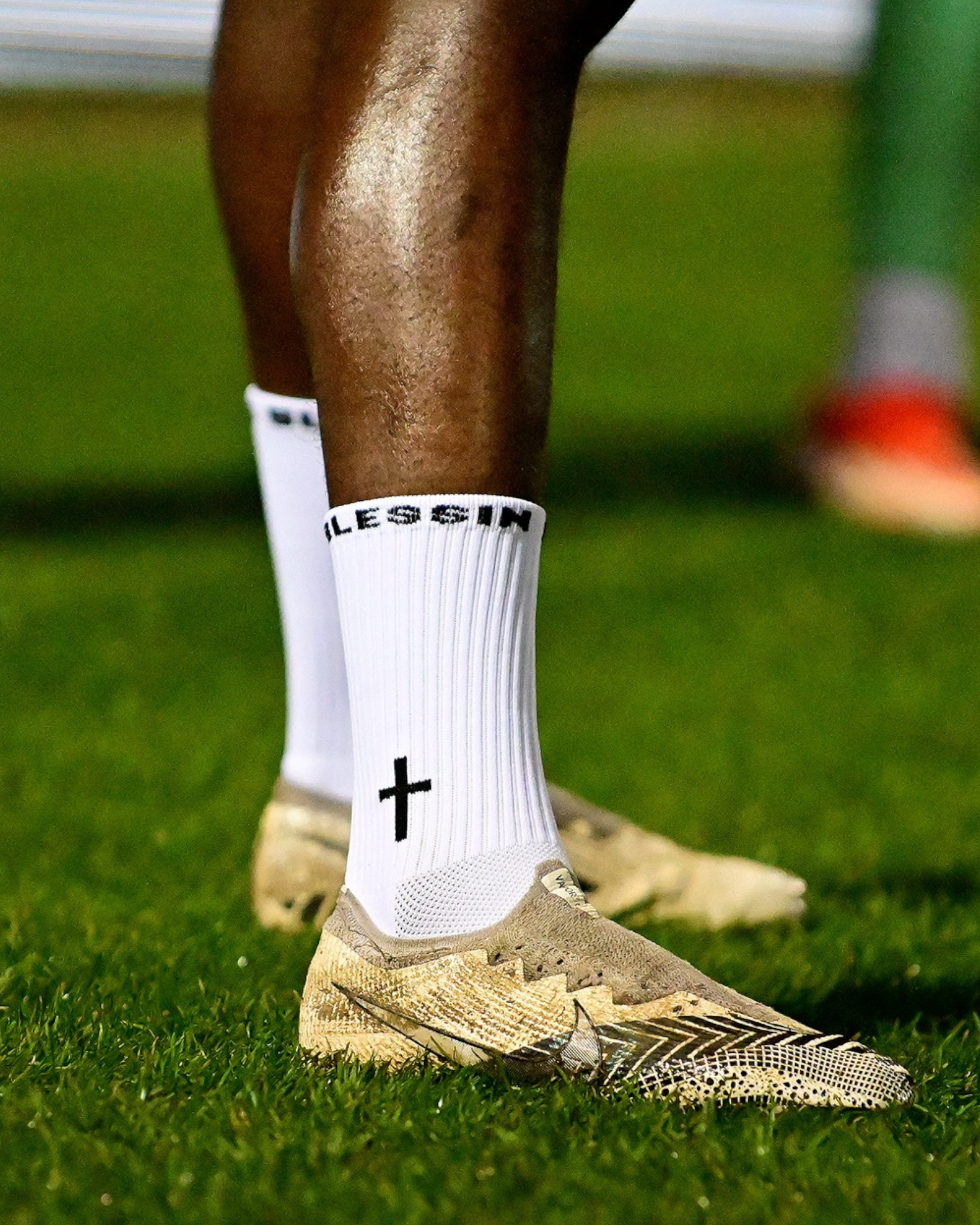 Blessin Ballers White Grip Socks