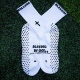 Blessin Ballers White Grip Socks