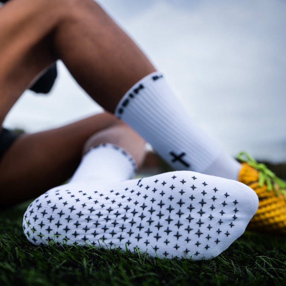 Blessin Ballers White Grip Socks