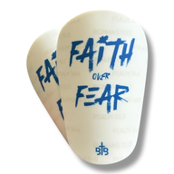 Faith over Fear Shin Pads White/Blue