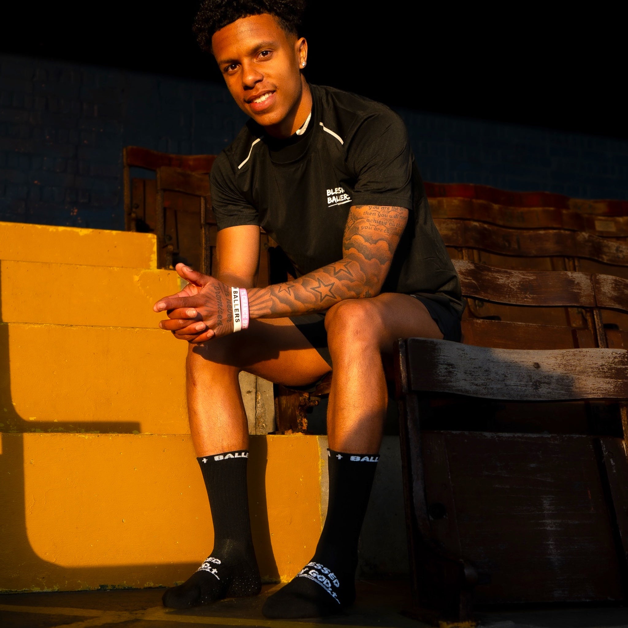 Blessin 2.0 Cross Grip socks Black/White