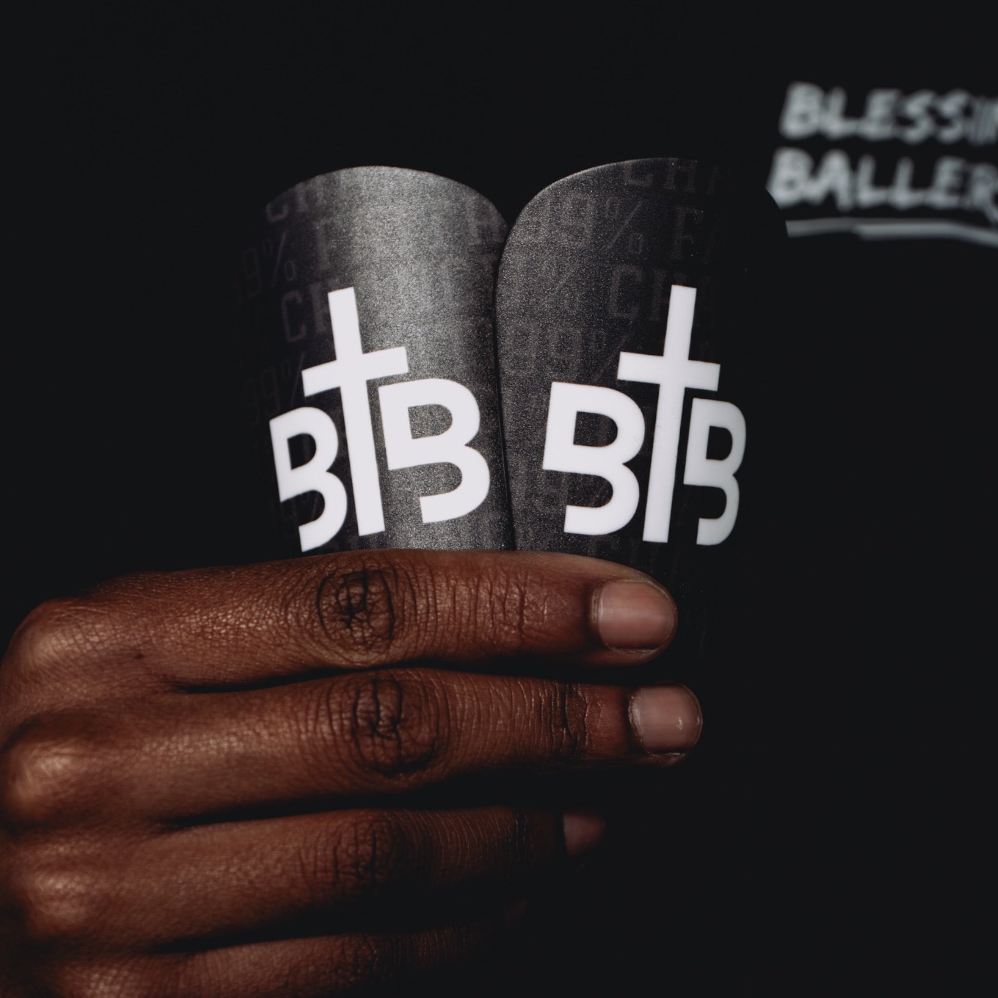 Blessin Ballers ‘1% Chance 99% Faith’ Shin Pads Black/White
