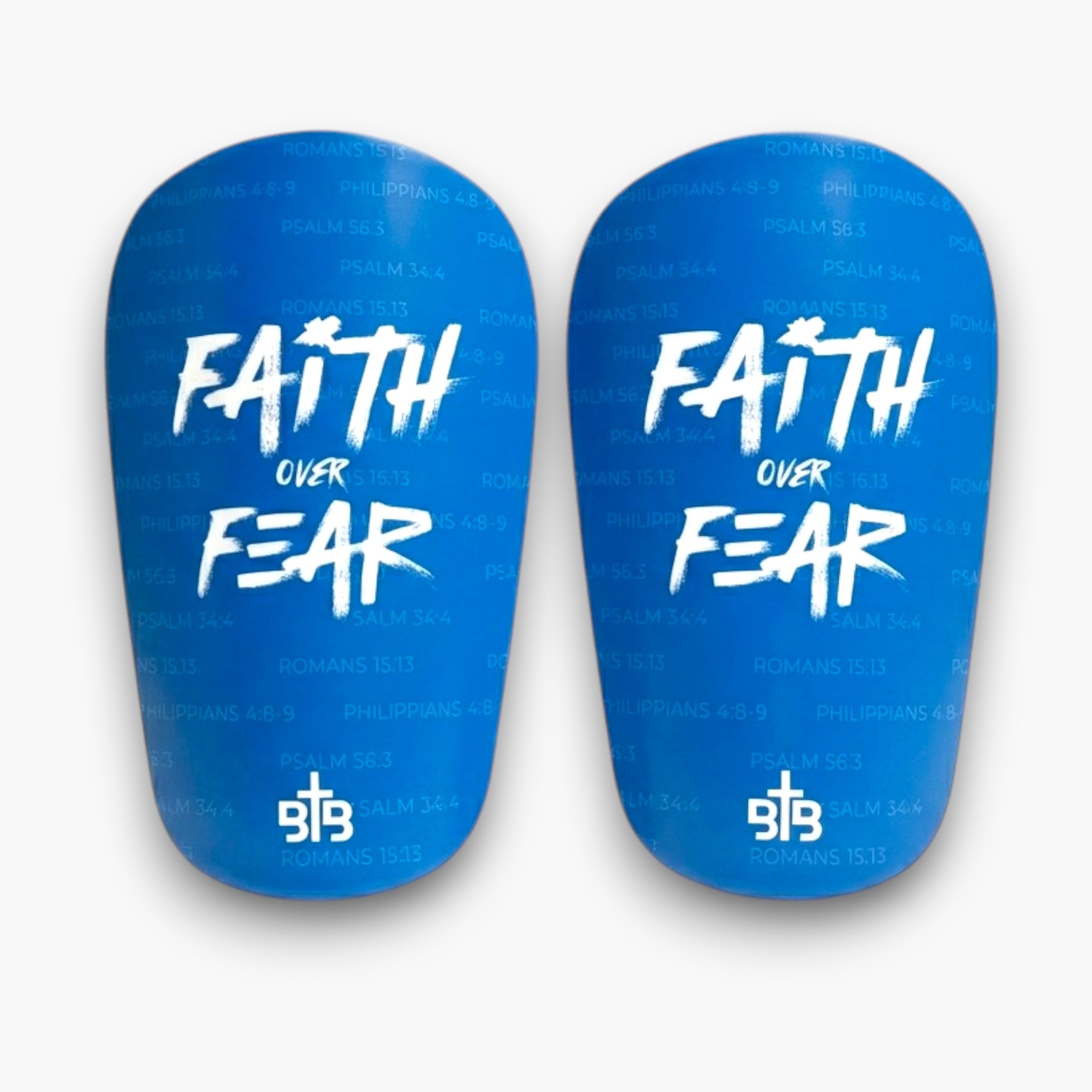 Faith over Fear Shin Pads - Blue
