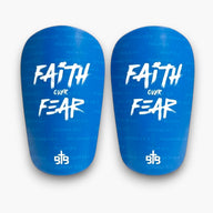 Faith over Fear Shin Pads - Blue